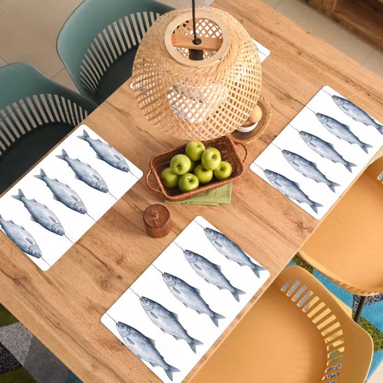 Tovaglietta – 6 pezzi - Pesce - Illustrazione - Blu Delft — 3