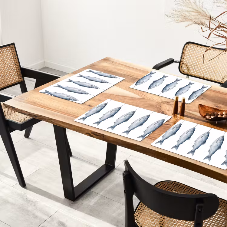 Tovaglietta – 6 pezzi - Pesce - Illustrazione - Blu Delft — 4