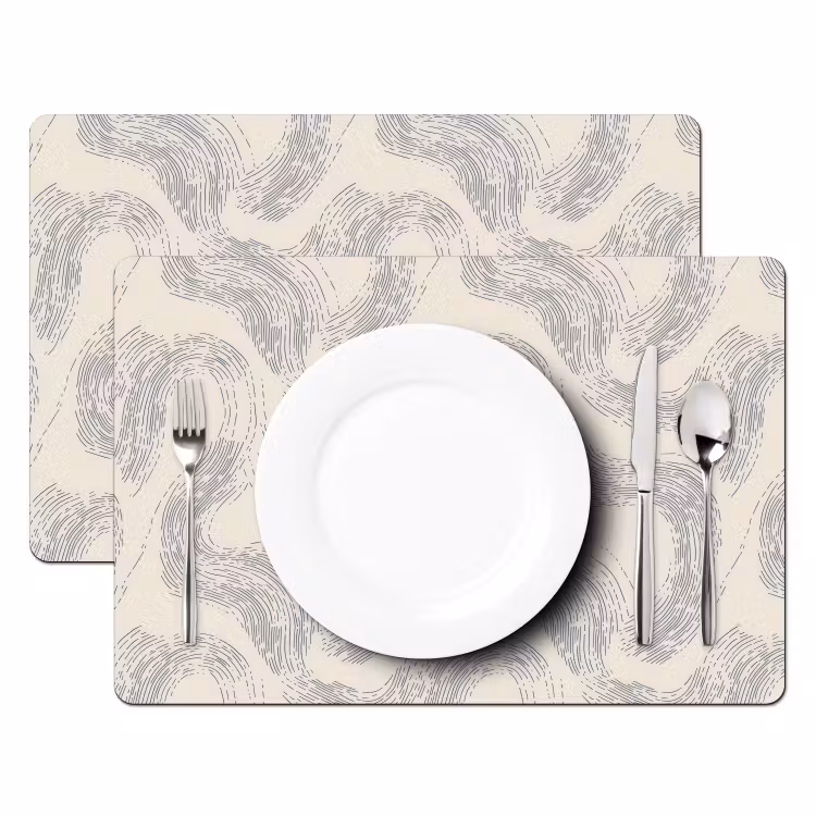 Tovaglietta – 6 pezzi - Linee - Motivo - Beige - Minimalista — 2