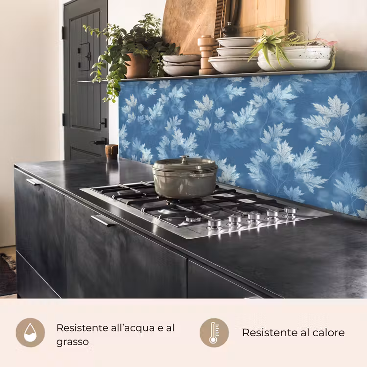 Schienale cucina - Felce - Botanica - Motivo - Grigio-blu — 5