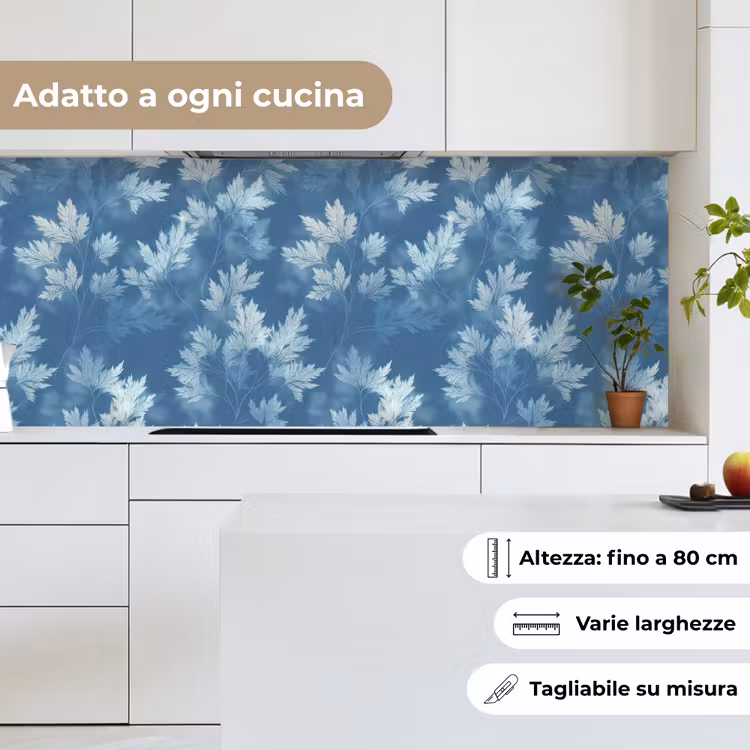 Schienale cucina - Felce - Botanica - Motivo - Grigio-blu — 7