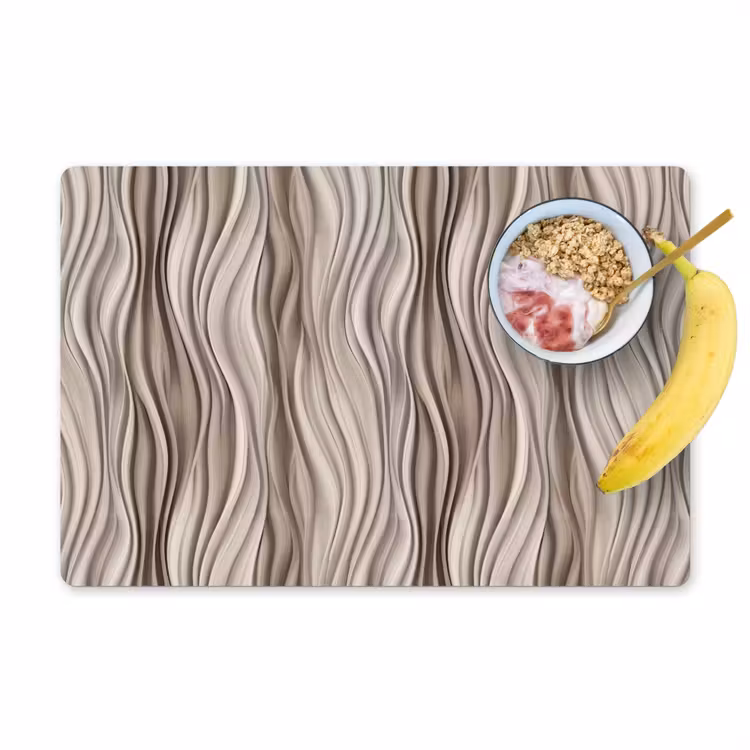Tovaglietta – 6 pezzi - Onde - 3D - Crema — 1