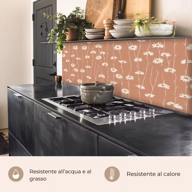 Schienale cucina - Margherite - Sottile - Terracotta — 5