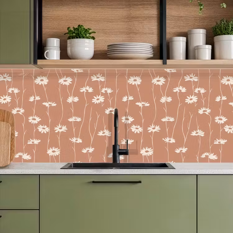 Schienale cucina - Margherite - Sottile - Terracotta — 8