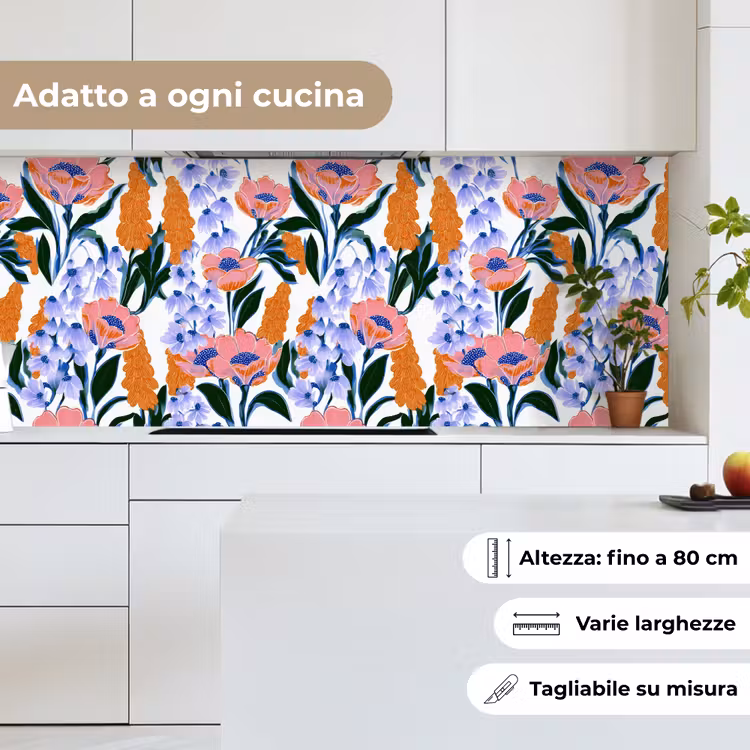 Schienale cucina - Motivo - Acquerello - Colorato — 7