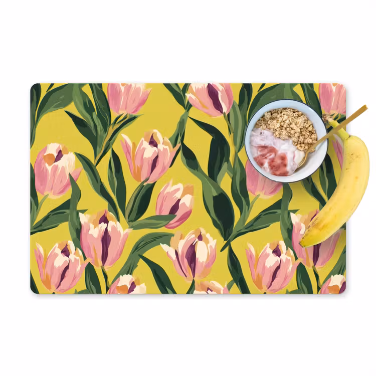 Tovaglietta – 6 pezzi - Tulipani - Botanico - Giallo — 1