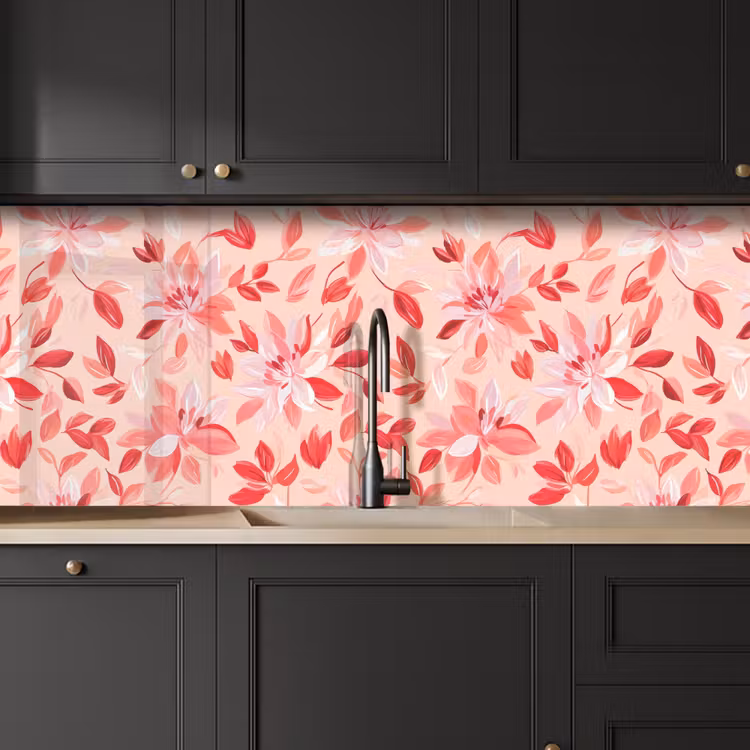 Schienale cucina - Botanico - Fiori - Rosso — 6
