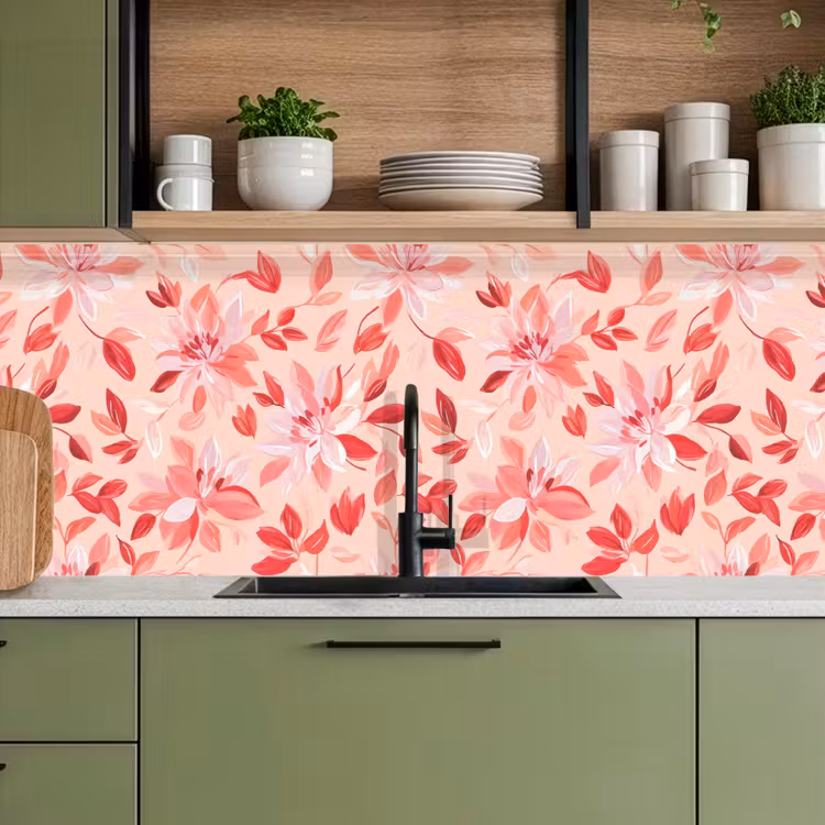 Schienale cucina - Botanico - Fiori - Rosso — 8
