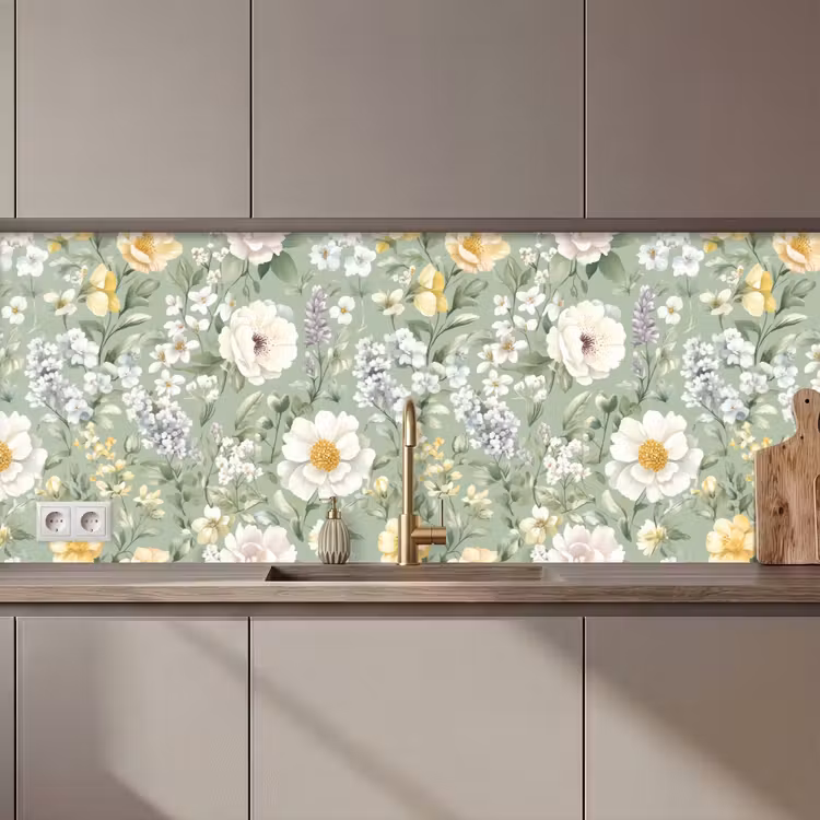 Schienale cucina - Classico - Motivo floreale - Colorato — 1