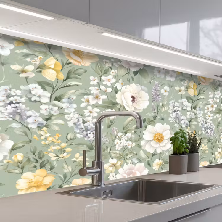 Schienale cucina - Classico - Motivo floreale - Colorato — 2