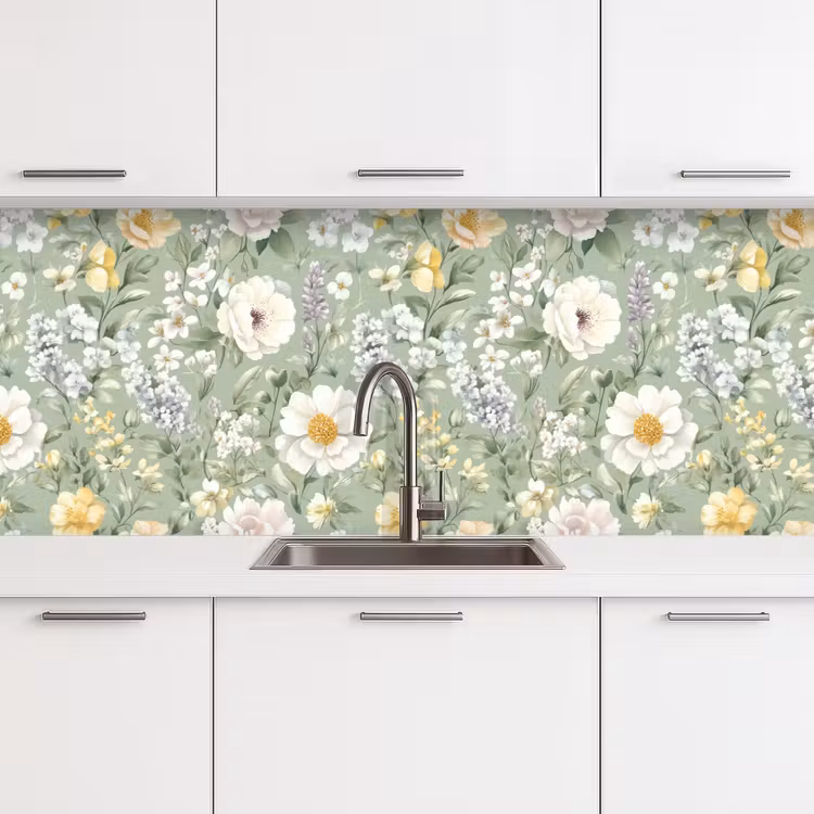 Schienale cucina - Classico - Motivo floreale - Colorato — 4