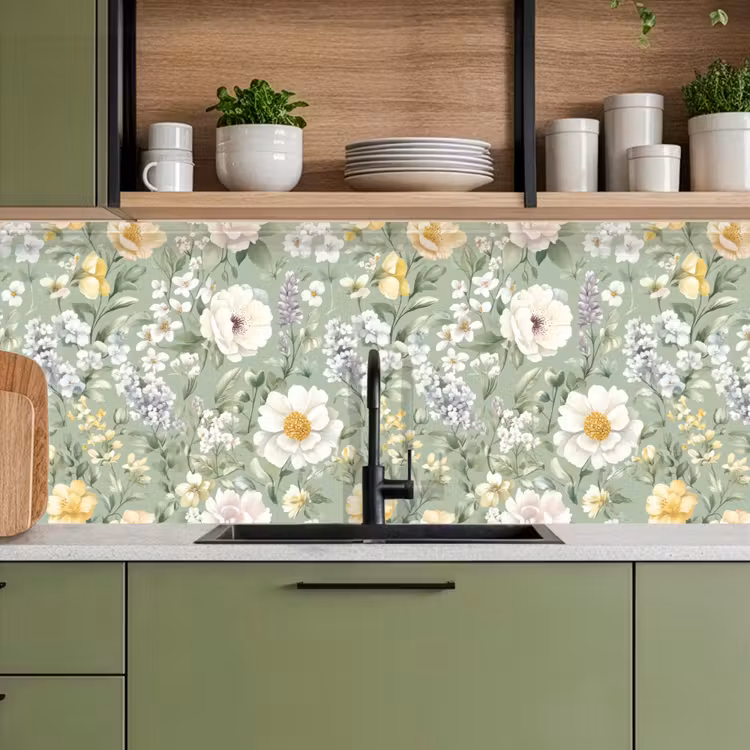 Schienale cucina - Classico - Motivo floreale - Colorato — 8