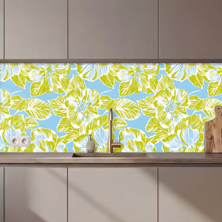 Schienale cucina - Moderno - Floreale - Verde — 1