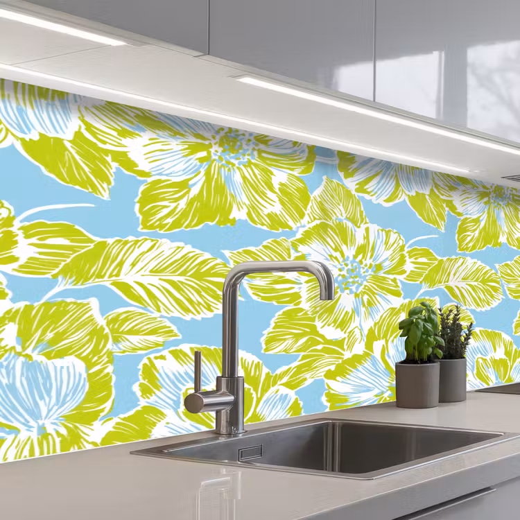 Schienale cucina - Moderno - Floreale - Verde — 2