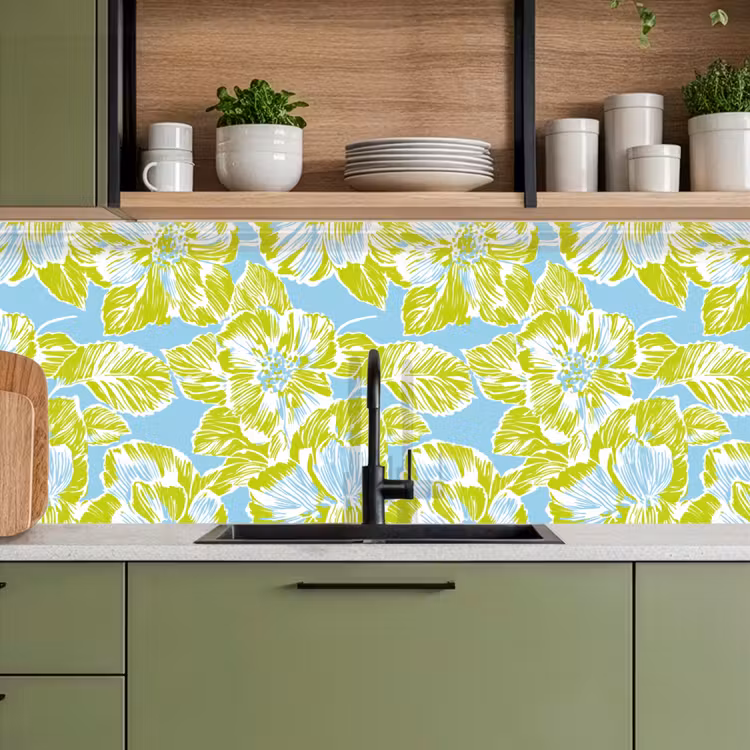 Schienale cucina - Moderno - Floreale - Verde — 8