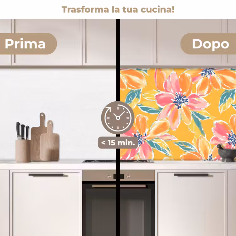 Schienale cucina - Texture - Floreale - Colorato — 3