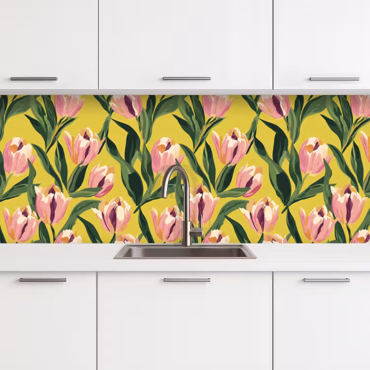 Schienale cucina - Tulipani - Botanico - Giallo — 4