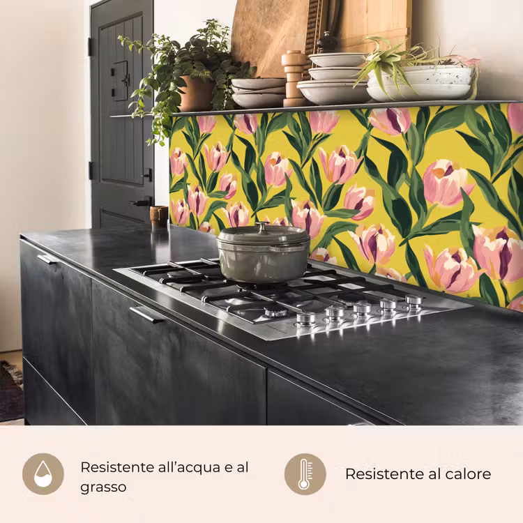 Schienale cucina - Tulipani - Botanico - Giallo — 5