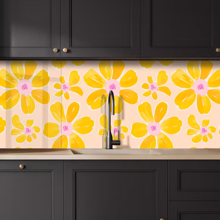 Schienale cucina - Estate - Fiori - Giallo — 6