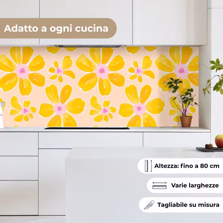 Schienale cucina - Estate - Fiori - Giallo — 7