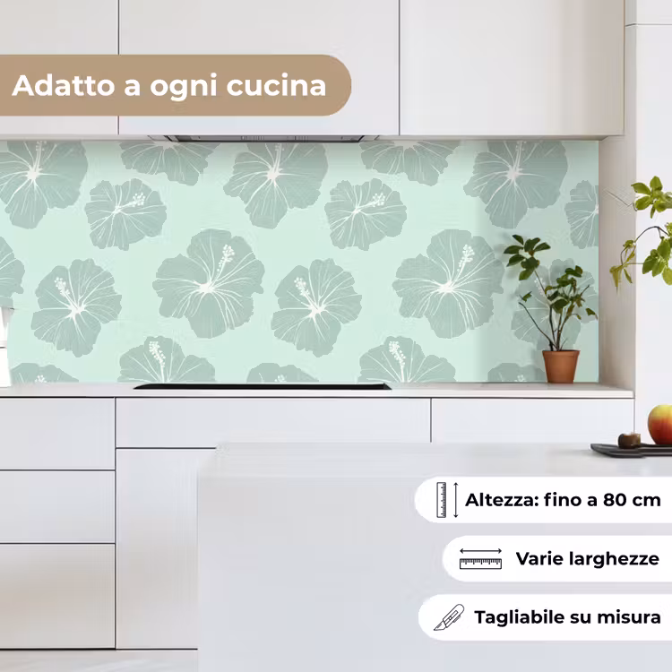 Schienale cucina - Fiori - Ibisco - Menta — 7