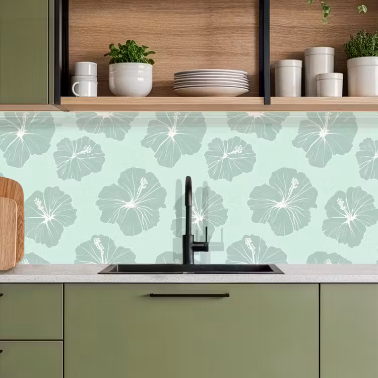 Schienale cucina - Fiori - Ibisco - Menta — 8