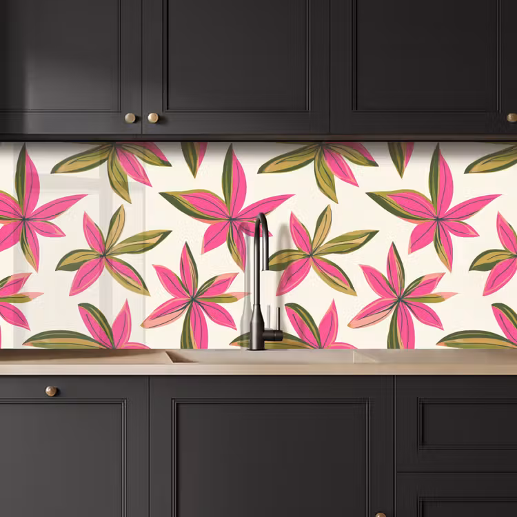 Schienale cucina - Tropicale - Fiore - Rosa — 6