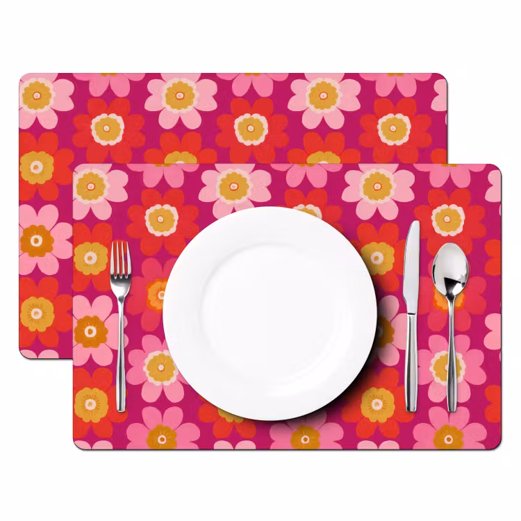 Tovaglietta – 6 pezzi - Fiori - Retrò - Colorato — 2