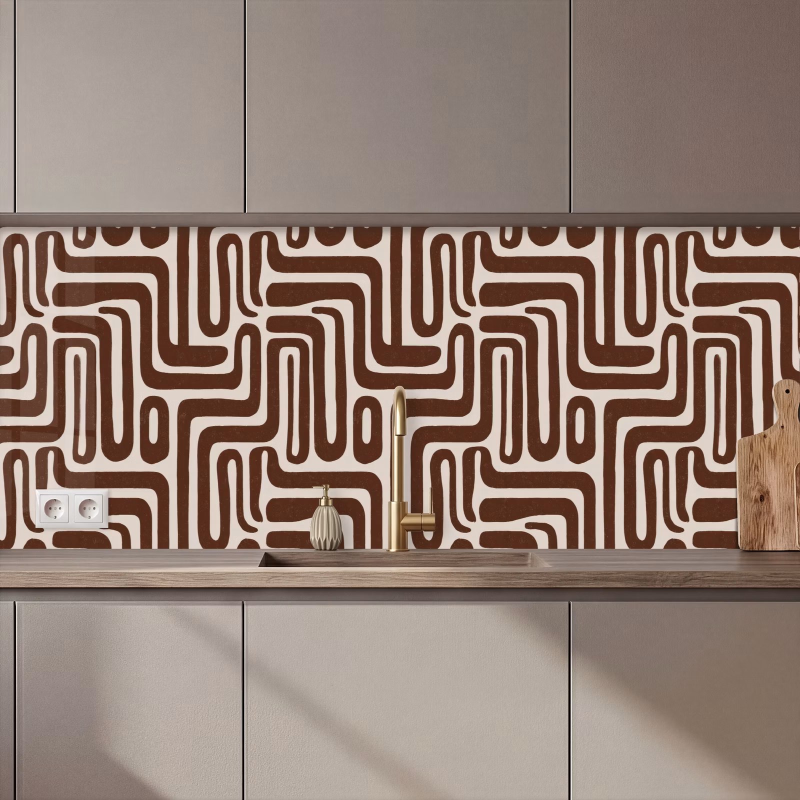 Schienale cucina - Astratto - Motivo - Marrone — 1