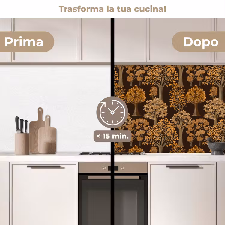 Schienale cucina - Alberi - Modello - Marrone — 3
