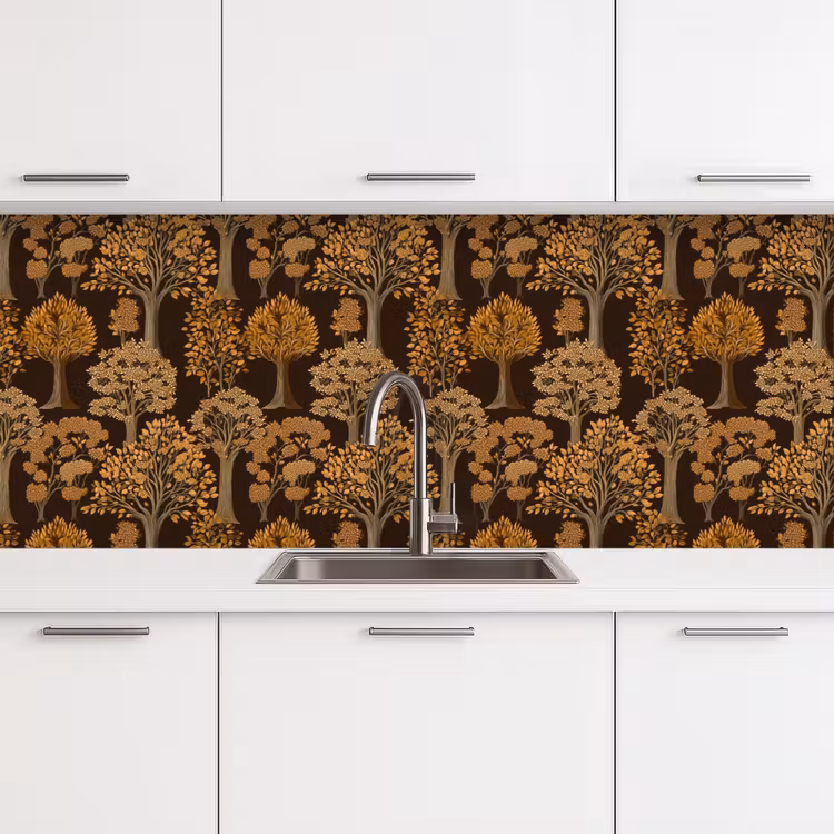 Schienale cucina - Alberi - Modello - Marrone — 4