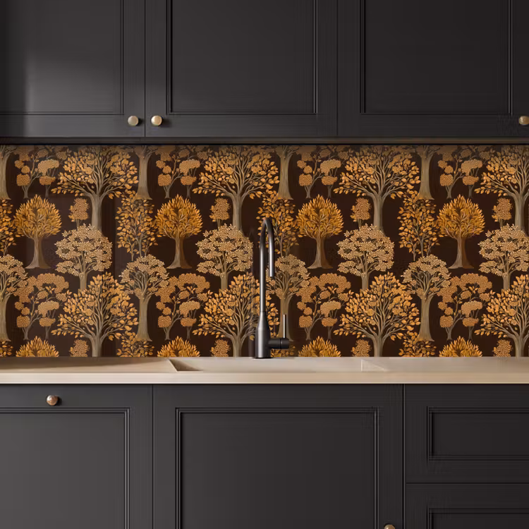 Schienale cucina - Alberi - Modello - Marrone — 6
