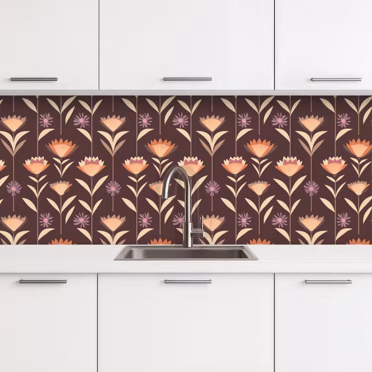 Schienale cucina - Elegante - Retrò - Marrone — 4