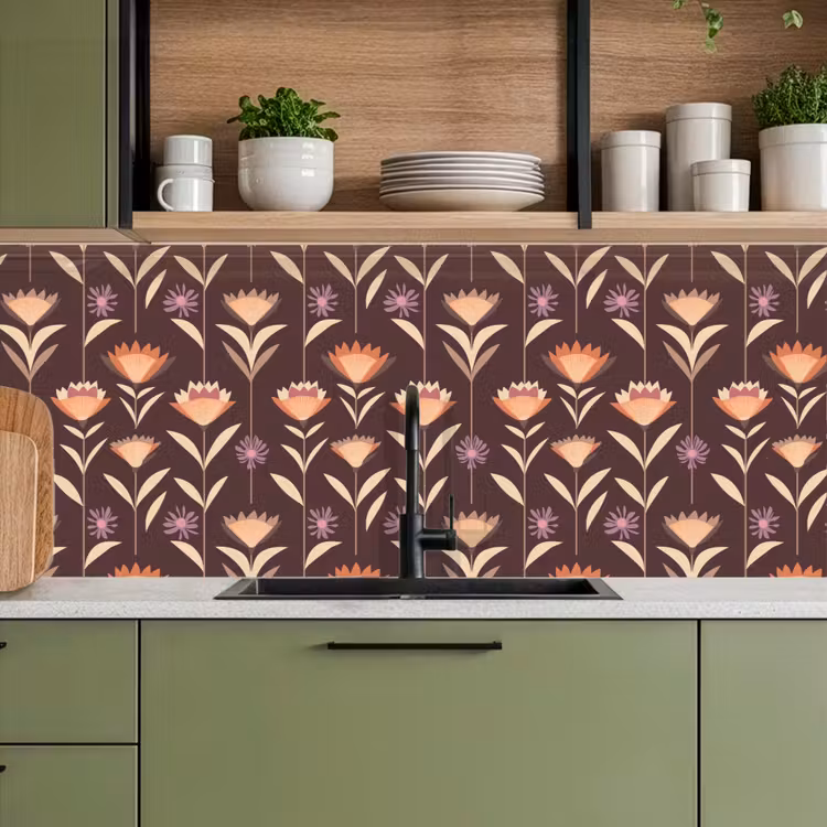 Schienale cucina - Elegante - Retrò - Marrone — 8