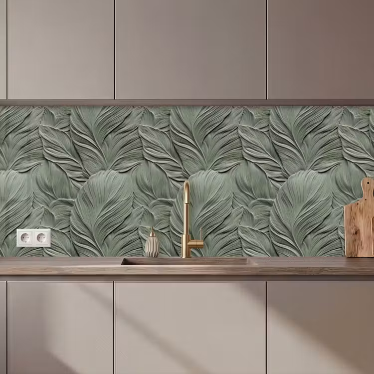 Schienale cucina - Foglie - Texture - Verde — 1
