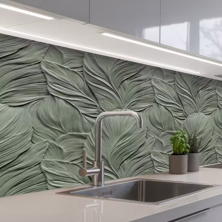 Schienale cucina - Foglie - Texture - Verde — 2