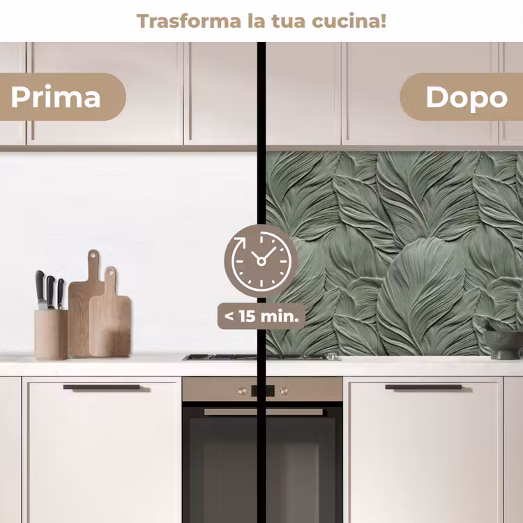 Schienale cucina - Foglie - Texture - Verde — 3
