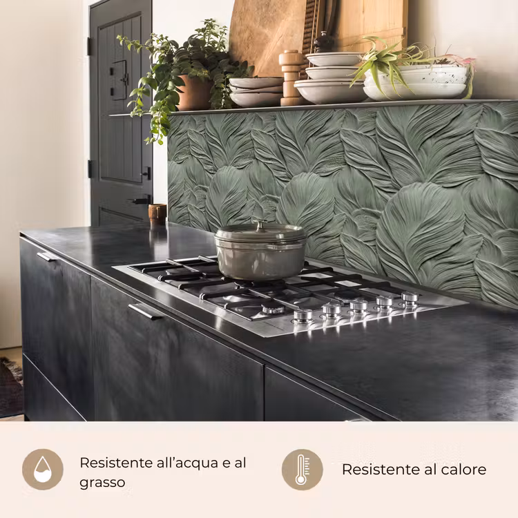 Schienale cucina - Foglie - Texture - Verde — 5