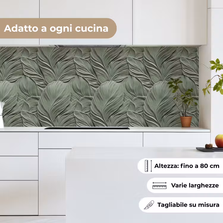 Schienale cucina - Foglie - Texture - Verde — 7