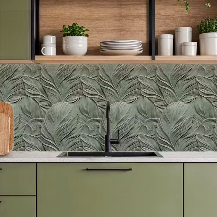 Schienale cucina - Foglie - Texture - Verde — 8