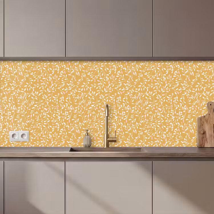Schienale cucina - Rami - Motivo - Ocra — 1
