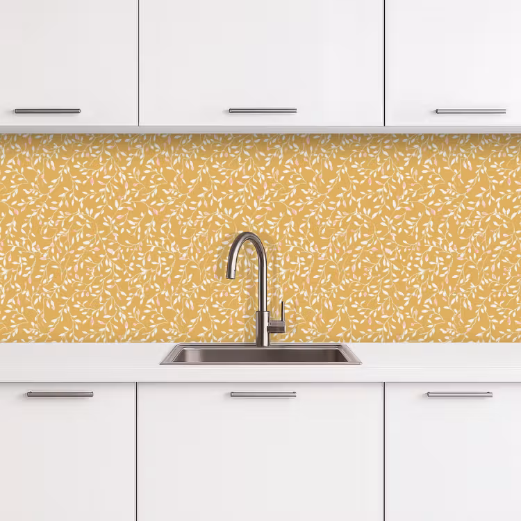 Schienale cucina - Rami - Motivo - Ocra — 4