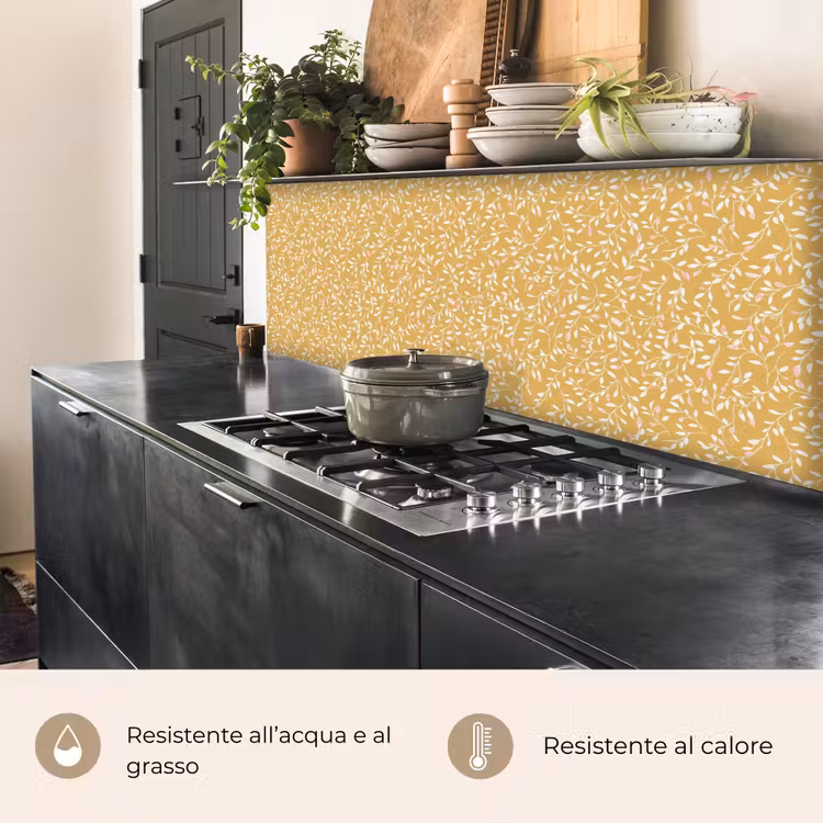 Schienale cucina - Rami - Motivo - Ocra — 5