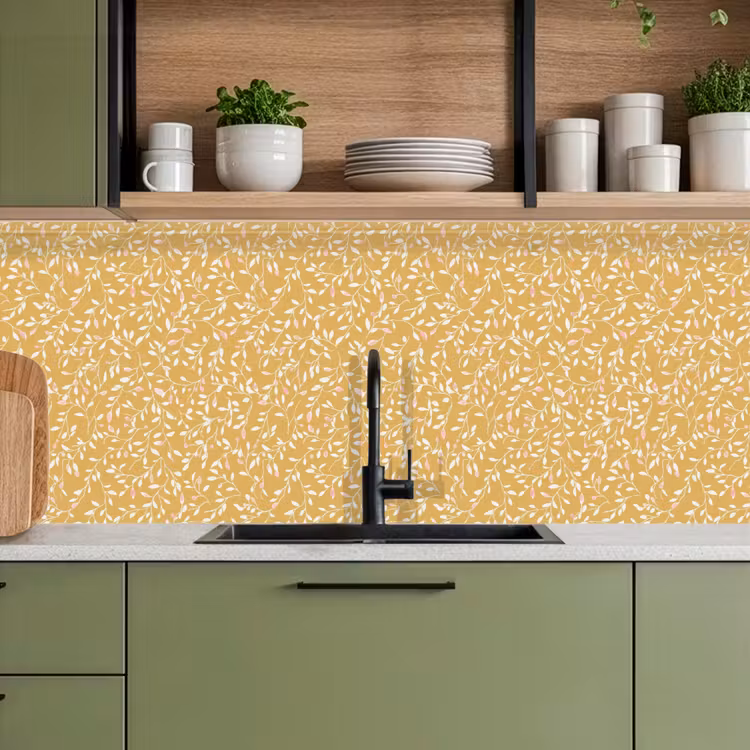 Schienale cucina - Rami - Motivo - Ocra — 8