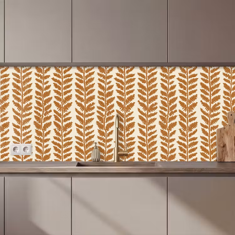Schienale cucina - Texture - Foglie - Ocra — 1
