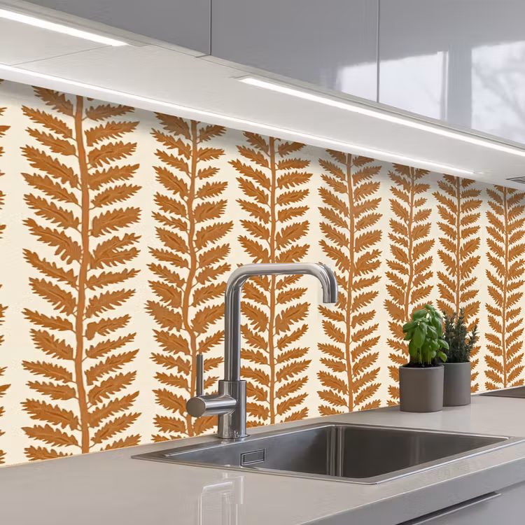 Schienale cucina - Texture - Foglie - Ocra — 2