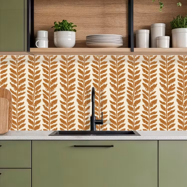Schienale cucina - Texture - Foglie - Ocra — 8