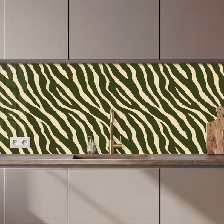 Schienale cucina - Zebra - Motivo - Verde — 1