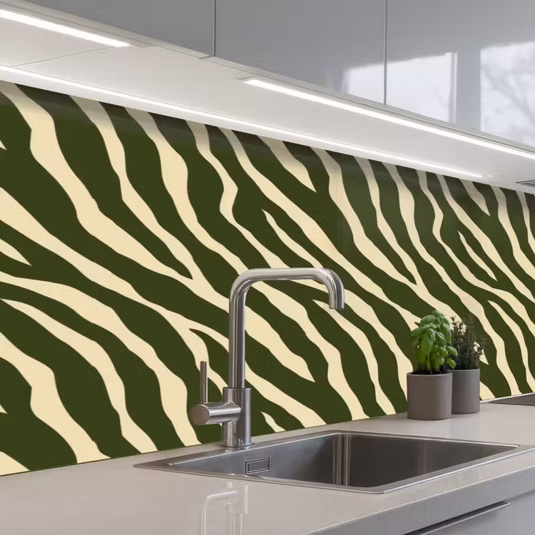 Schienale cucina - Zebra - Motivo - Verde — 2