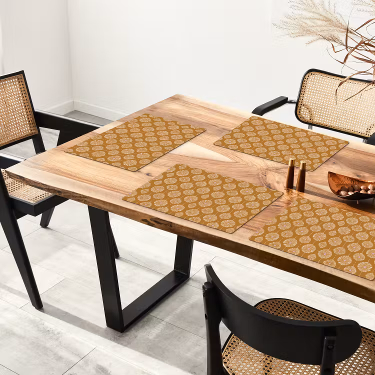 Tovaglietta – 6 pezzi - Fiori - Moderno - Ocra — 4